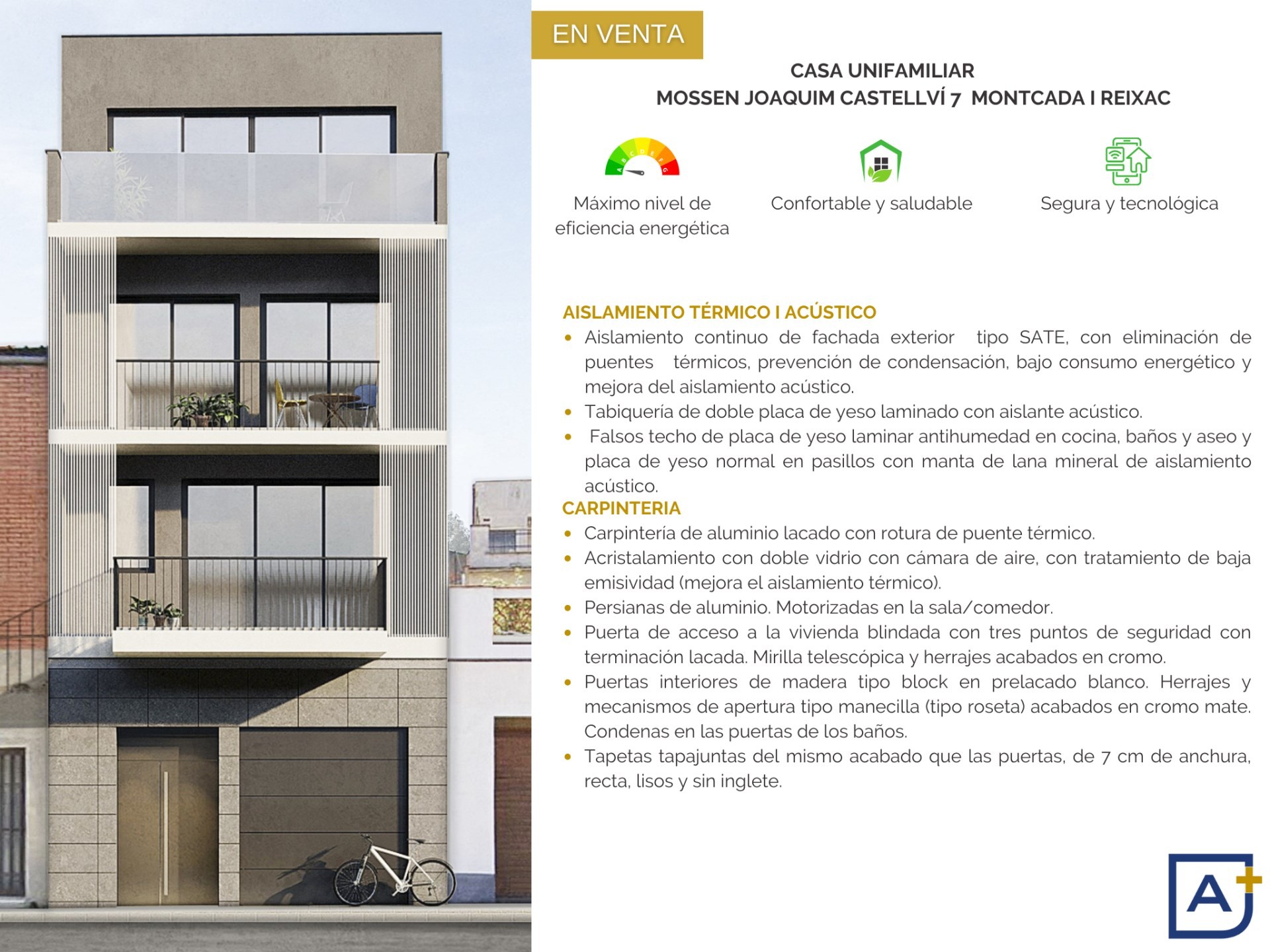 CARRER MOSSEN JOAQUIM CASTELLVÍ 7 – MONTCADA I REIXAC VIVIENDA UNIFAMILIAR