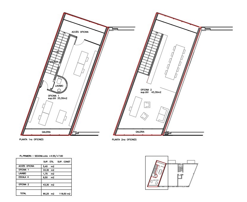 Plano oficina dùplex